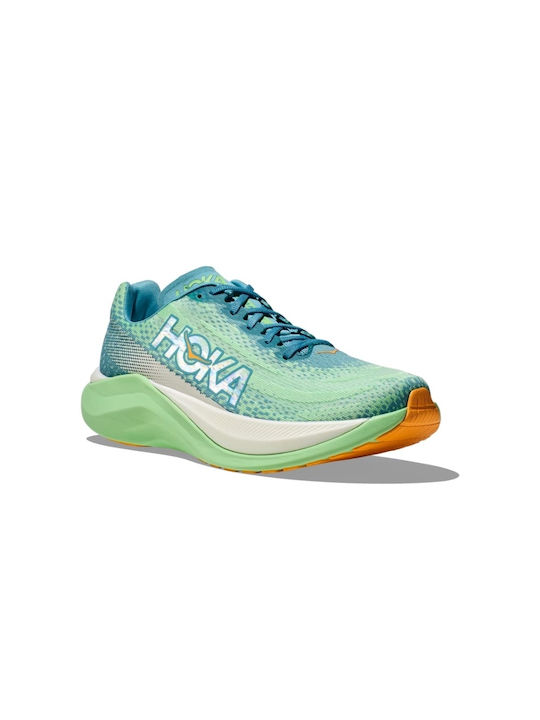 Hoka Mach X Ανδρικά Αθλητικά Παπούτσια Running Ocean Mist / Lime Glow