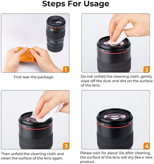 K&F Concept Anti Fog Cleaning Wipes Αξεσουάρ Καθαρισμού Γραφείου 50τμχ