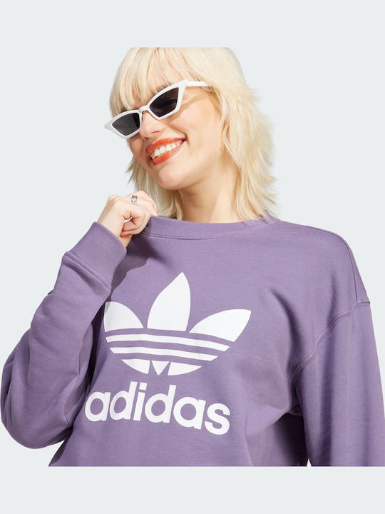 Trefoil Crew Long Women's Sweatshirt Purple