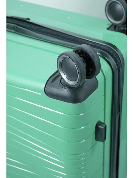 Benzi Medium Travel Suitcase Hard Μenta with 4 Wheels Height 65cm