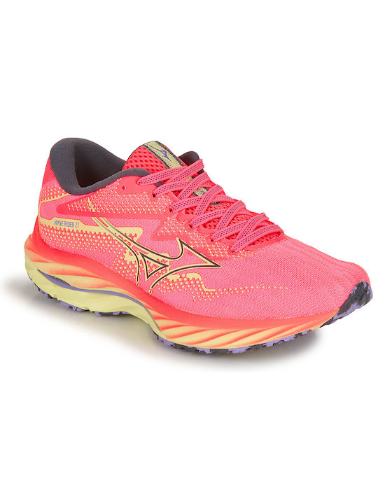 Mizuno Wave Rider 27 Damen Sportschuhe Laufen Rosa