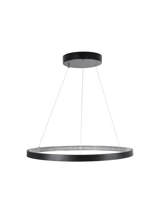 GloboStar Diamond Κρεμαστό Φωτιστικό Μαύρο LED με Ρυθμιζόμενο Λευκό Φως 68x68εκ.