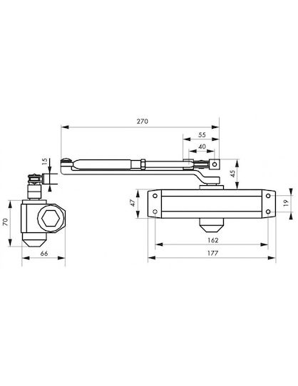 Thirard Door Return Mechanism for Doors up to 95cm and 60kg Black