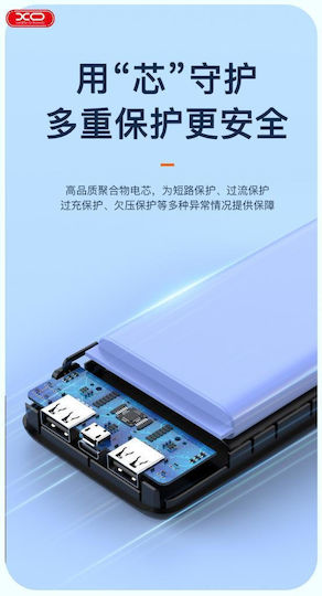 XO PR183 Power Bank 20000mAh με 2 Θύρες USB-A και Θύρα USB-C Μαύρο