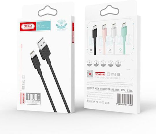 XO NB156 USB 2.0 USB Type-C Male to USB-A White 1m
