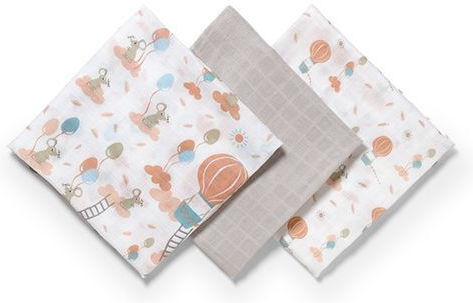 Babyono Decke zum Einwickeln 70x70cm 3 Stück