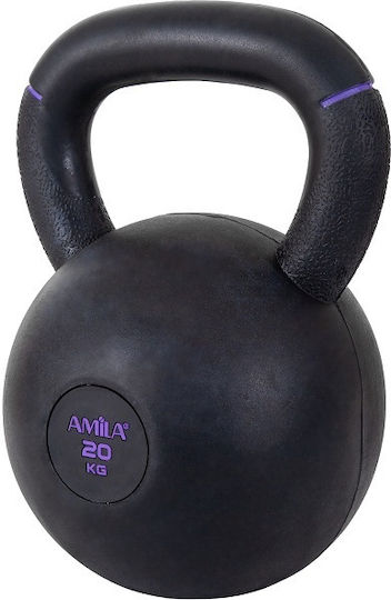 AMILA Kettlebell aus Gummi 12kg Schwarz