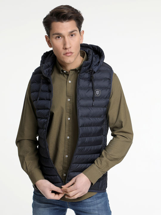 Yolofashion Men's Sleeveless Puffer Jacket Navy Blue