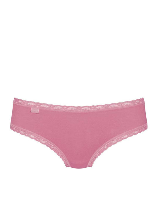 24/7 Weekend Hipster Βαμβακερά Women's Slip 3Pack with Lace Pink/Yellow/Bordeaux