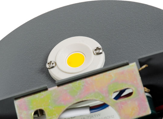 GloboStar Redondo Επιτοίχια Εξωτερική Πλαφονιέρα LED IP65 10W με Θερμό Λευκό Φως Διπλής Δέσμης