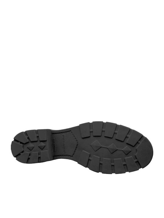 Ghete Dama Chelsea De Piele Cu Toc Mediu Negru
