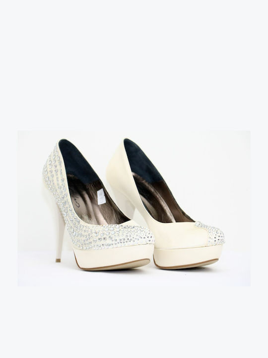 Kiamos Stiletto White High Heels