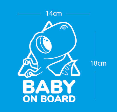 Сигнал Baby on Board със самозалепващо се платно Бял