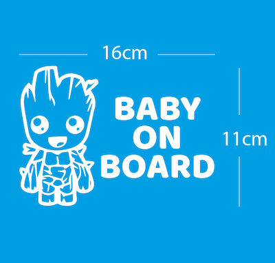 Boy Baby on Board Car Sign White Sticker