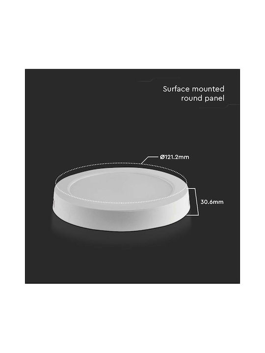 V-TAC Rund Draußen LED Panel 6W mit Warmes Weiß Licht 3000K