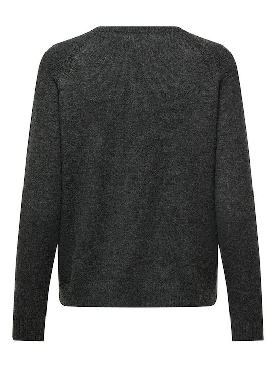 Only Women's Long Sleeve Sweater Dark Grey Melange