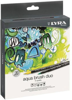 Lyra Aqua Brush Duo Design Markers Multicolour 6pcs