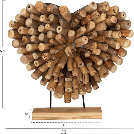 HomeMarkt Decorative Heart made of Wooden 53x5x51cm 1pcs