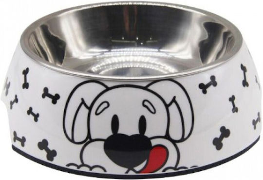 Nunbell Pet Stainless Steel Bowl Food & Water for Dog & Cat 14cm in White Color
