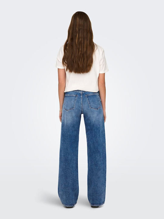 Wide Women's Jean Trousers in Regular Fit Medium Blue Denim