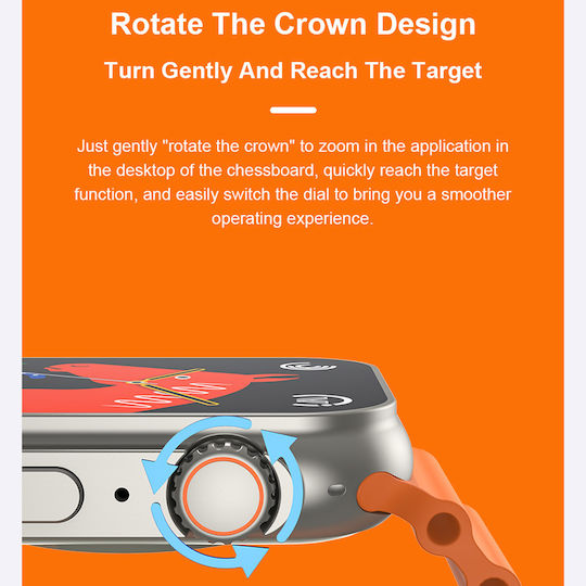 U8 Ultra 45mm Smartwatch (Portocaliu)