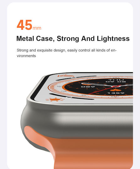 U8 Ultra 45mm Smartwatch (Portocaliu)