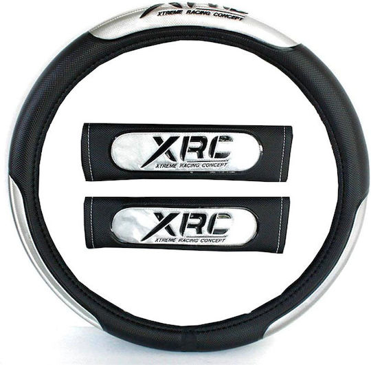 Racesport Auto-Lenkradabdeckung mit Durchmesser 37-39cm aus Kunstleder Gray