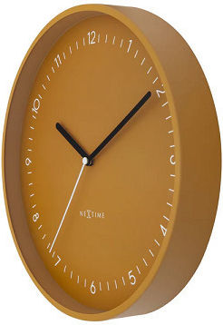 Nextime Leise Wanduhr Metallisch Gelb Ø30cm