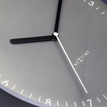 Nextime Αθόρυβο Ρολόι Τοίχου Μεταλλικό Γκρι Ø30cm