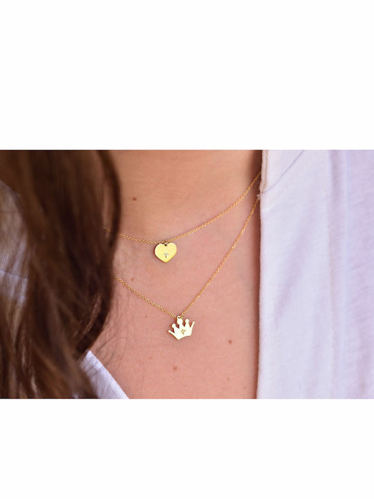 Ekan Charm mit Design Tiara aus Gold 14K mit Diamant