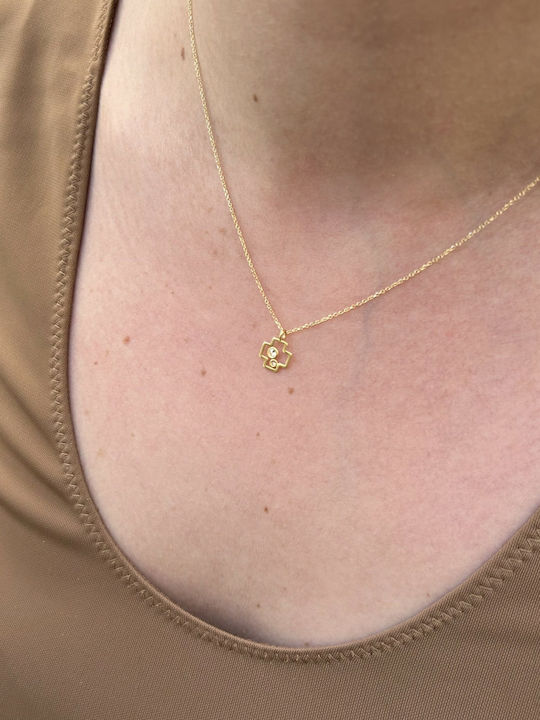 Ekan din Aur 14K cu Perle & Diamant