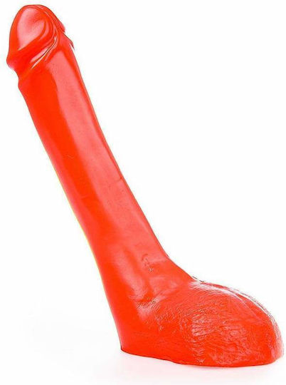 All Black Ρεαλιστικό Dildo με Όρχεις Κόκκινο 29cm