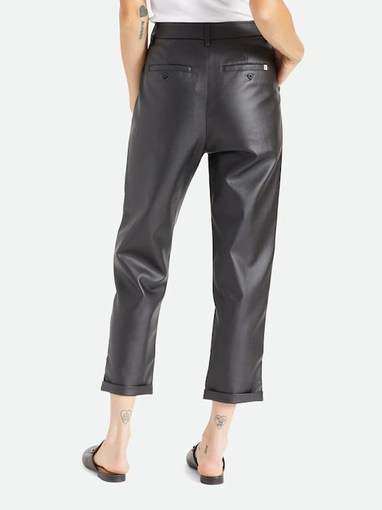 Brixton Women's High-waisted Leather Trousers Black