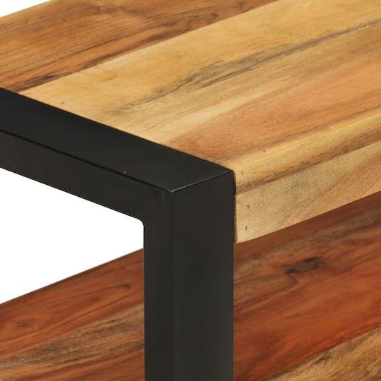 TV-Ständer aus Metall & Massivholz Beiges M120xT30xH45cm