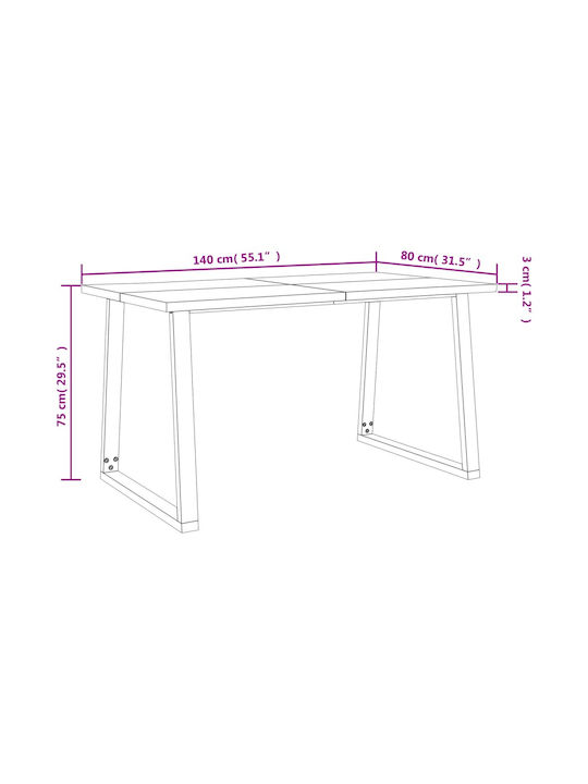 Dining Room 3pcs 140x80cm