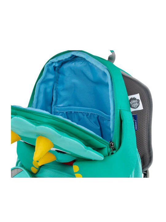 Affenzahn Big Friend Dinosaur School Backpack Kindergarten Turquoise With Water Bottle Holder 8 Litre