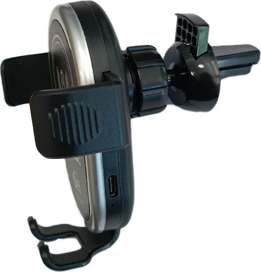 Andowl Qpd25 Car Mobile Mount with Adjustable Hooks and Wireless Charging Black