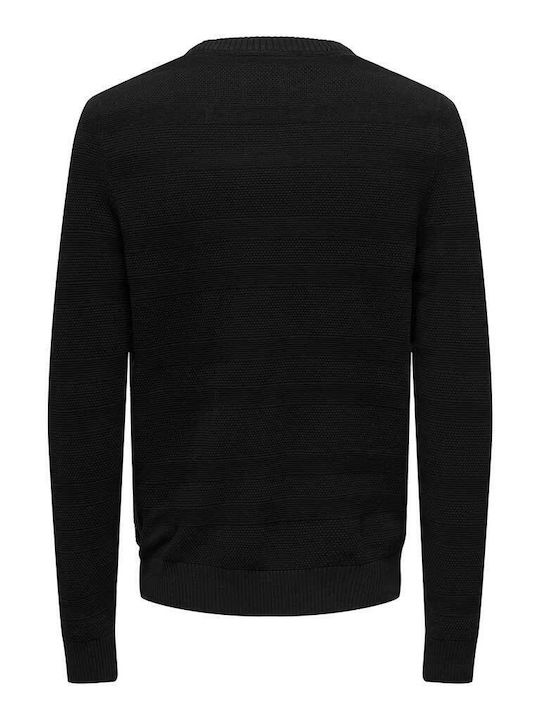 Only & Sons Herren Langarm-Pullover Schwarz