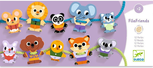Djeco Lacing Toy Group of Animals made of Wood for 24++ Months
