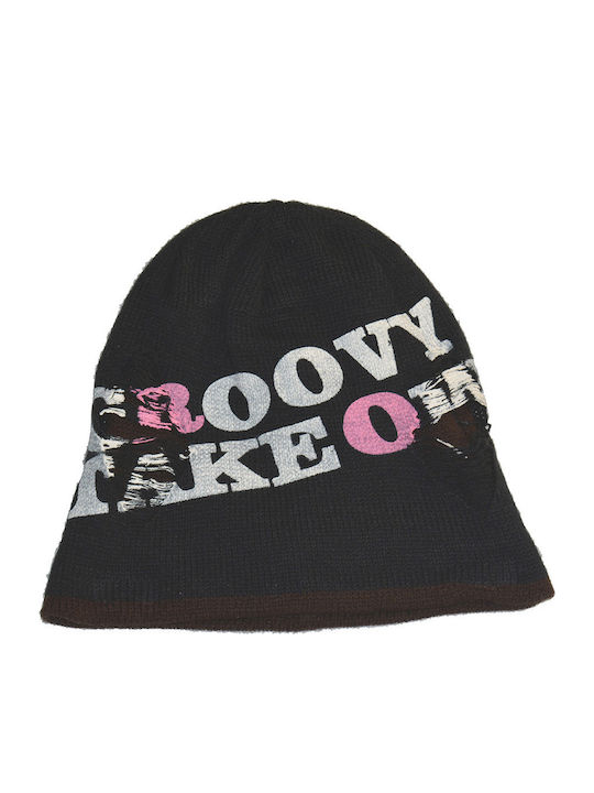 Beanie Unisex Σκούφος Πλεκτός σε Μαύρο χρώμα