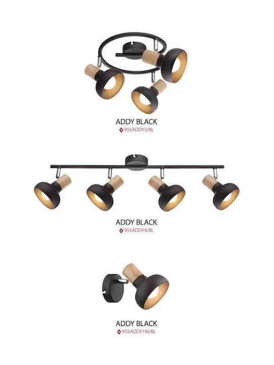 Elmark Eddy Single Spot with Socket E14 in Black Color