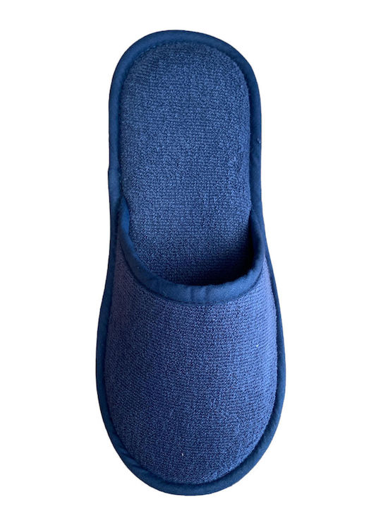Frottee Winter Damen Hausschuhe Blau