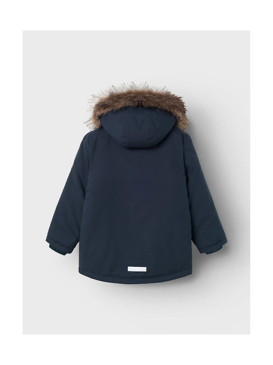 Name It Boys Parka Navy Blue with Ηood