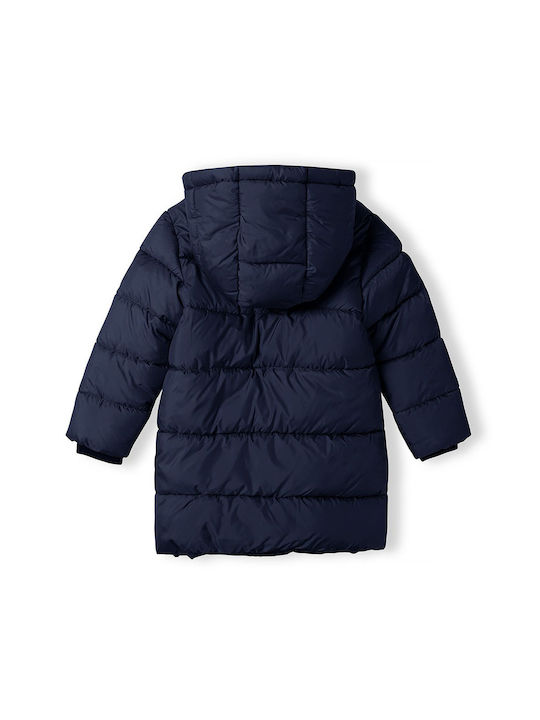 Minoti Boys Quilted Coat Navy Blue with Ηood