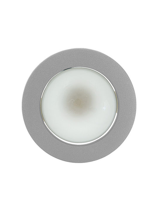 Arapidis Round Metallic Recessed Spot with Socket E27 Gray 80x80cm. 1pcs