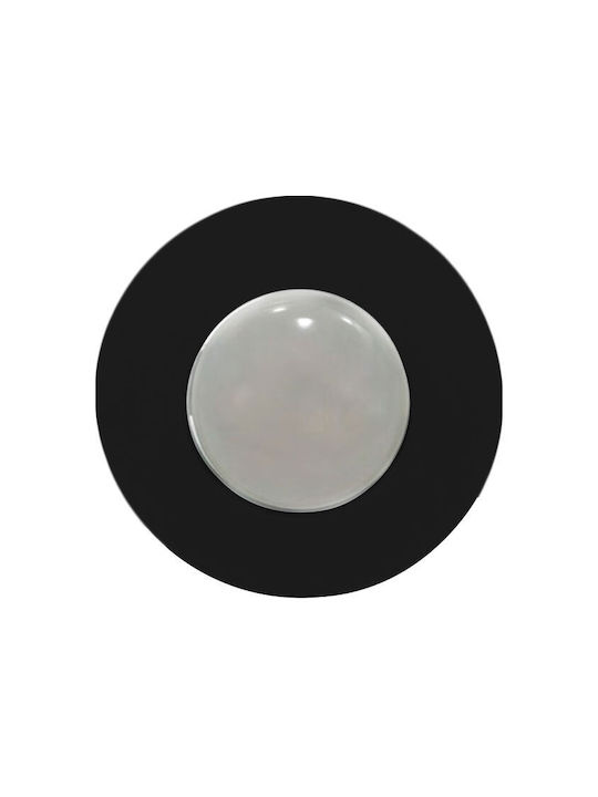 Arapidis Rotund Metalic Spot Încorporat cu Soclu E27 Negru 12x12cm. 1buc