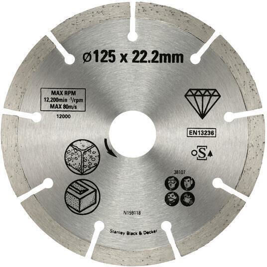 Stanley Δίσκος Κοπής Δομικών Υλικών 125mm