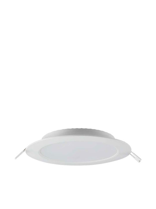 V-TAC Round Recessed LED Panel 18W with Warm White Light 3000K 22.08cm