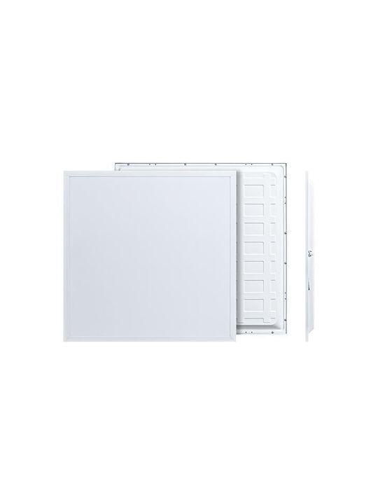 Eurolamp Τετράγωνο Χωνευτό LED Panel 48W με Φυσικό Λευκό Φως 4000K 60x60εκ.