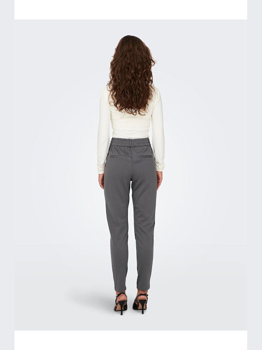 Only Women's Fabric Trousers in Loose Fit Dark Grey